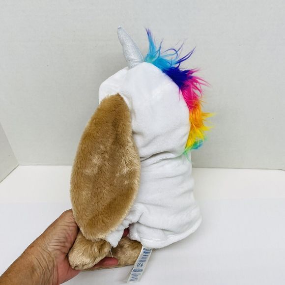 Build A Bear Bunny Rabbit Brown W/Pink Accents & Unicorn Hooded Top 15 inches - Picture 12 of 13